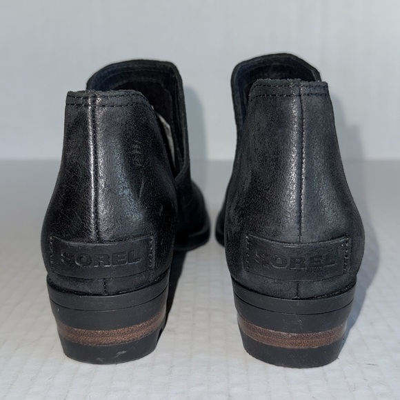 Sorel Lolla Black Leather Cut Out Ankle Booties - Picture 10 of 13